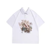 White polo shirt, short-sleeved T-shirt, women's lapel, summer 2024 new style college loose top Application Scenario